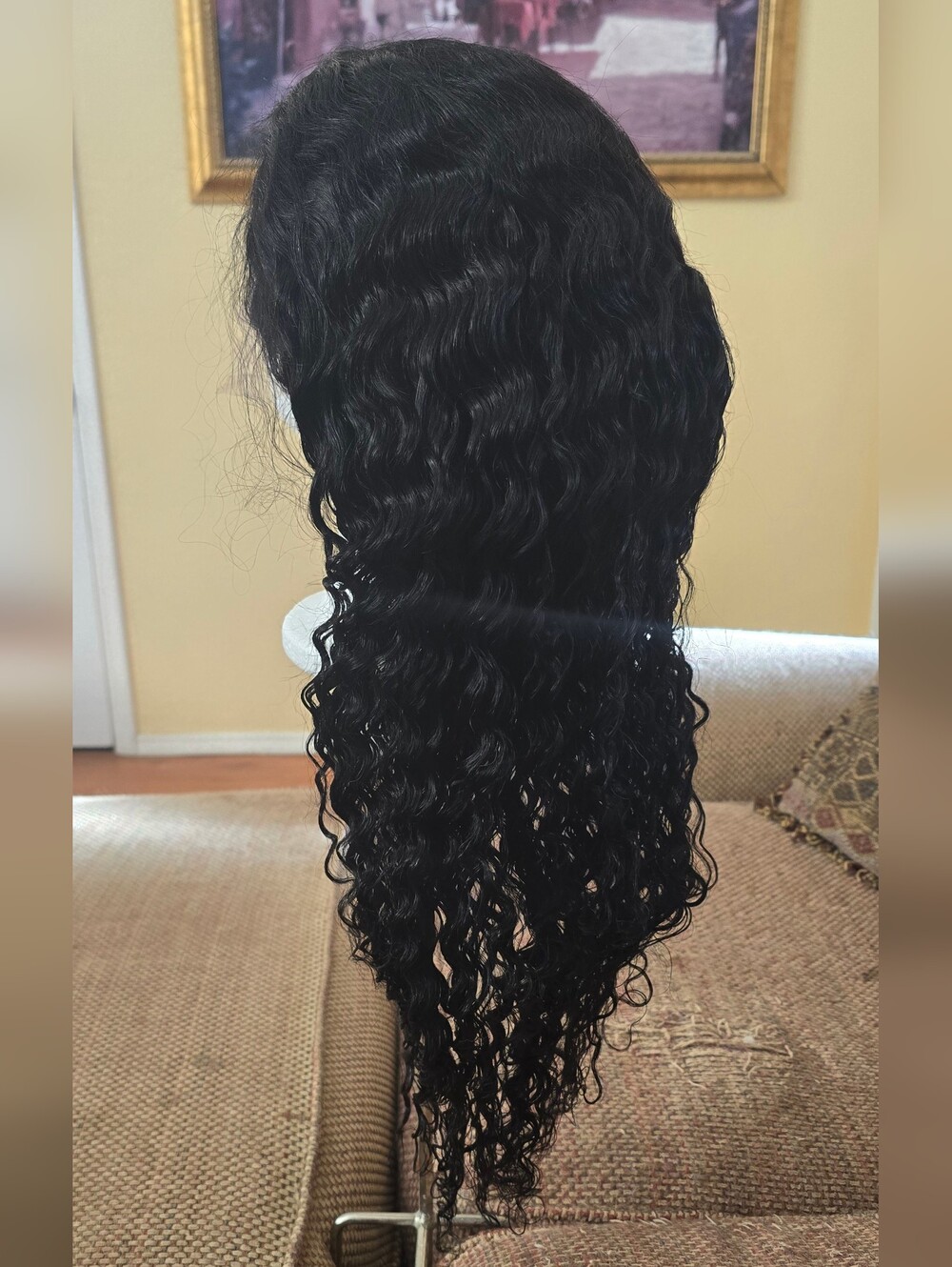 Lace Front Curly Wig — Black Natural Wave 20" - Picture 4 of 9
